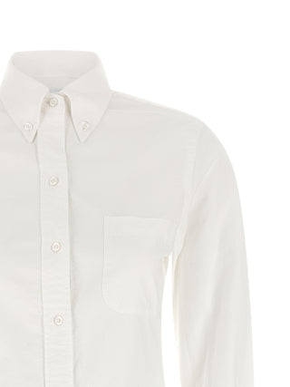 Thom Browne White Cotton Midi Dress