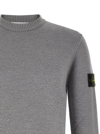 Stone Island Gray Virgin Wool Cardigan