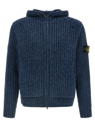 Stone Island Blue Cotton Cardigan