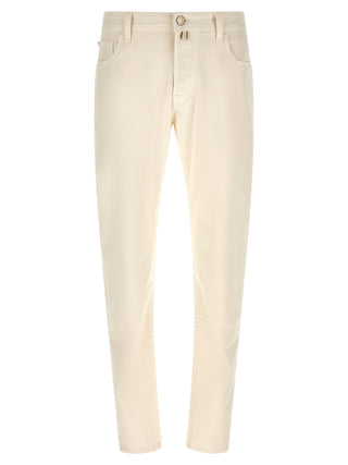 Jacob Cohen White Cotton Tapered Jeans