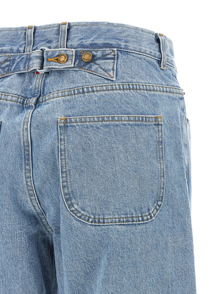 Thom Browne Blue Cotton Straight-Leg Jeans