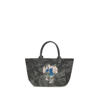 Ganni Flower Print Cotton Shopping Bag