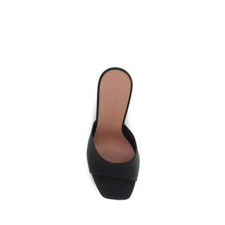 Amina Muaddi Dalida Leather Platform Sandals