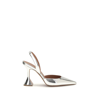 Amina Muaddi Holli Leather Slingback Pumps