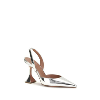 Amina Muaddi Holli Leather Slingback Pumps