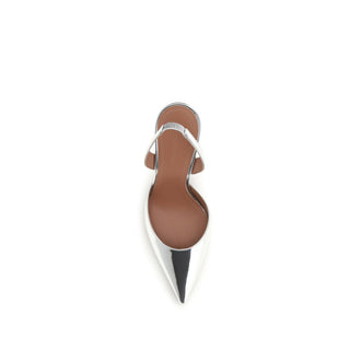 Amina Muaddi Holli Leather Slingback Pumps