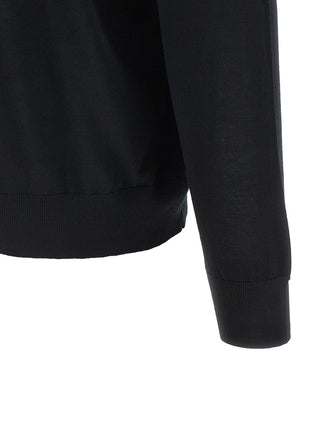 Kiton Mock Neck Half-Zip Wool Sweater