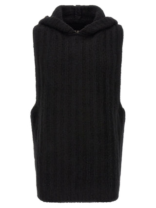 Rick Owens Black Cashmere Sleeveles Sweater