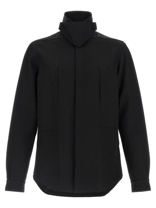 Rick Owens Black Cotton Full-Length Jacket