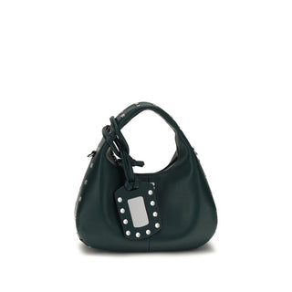 Ganni Bicolor Recycled Leather Shoulder Bag