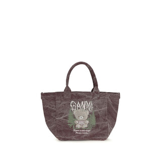 Ganni Bordeaux Cotton Shoulder Bag