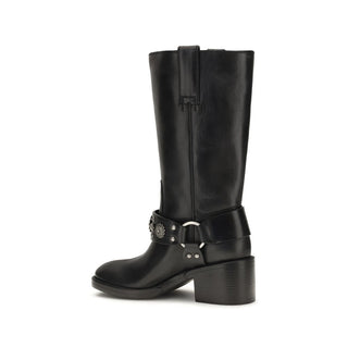Chloé Black Calf Leather Bos Taurus Flat Boots