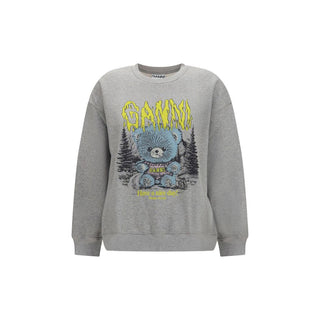 Ganni Gray Cotton Sweatshirt