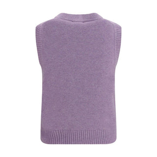 Ganni Gray Alpaca Vicugna Pacos Sleeveles Sweater