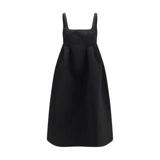 Ganni Duchesse Satin Corset Midi Dress