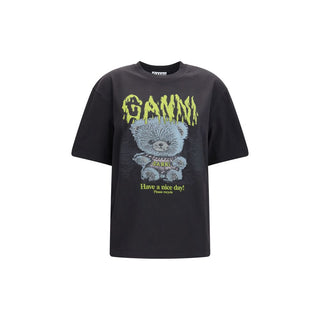 Ganni Forest Teddy Graphic Cotton T-Shirt