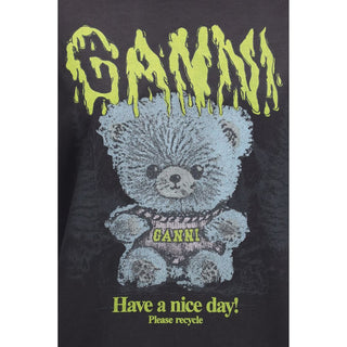 Ganni Forest Teddy Graphic Cotton T-Shirt