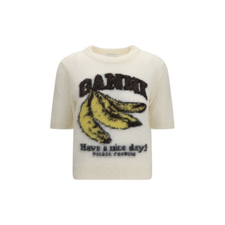 Ganni Alpaca Blend Knit T-Shirt
