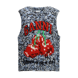 Ganni Cherry Wool Knit Vest