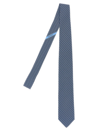 Ferragamo Blue Silk Scarf