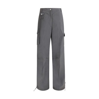 Ganni Gray Cotton Cargo Pants