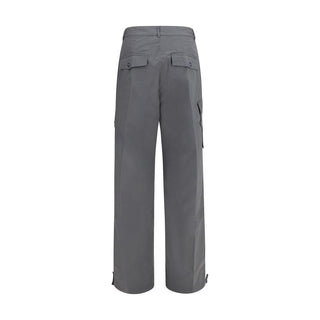 Ganni Gray Cotton Cargo Pants