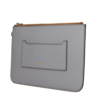 Burberry Gray Leather Clutch Bag