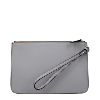 Burberry Gray Leather Clutch Bag