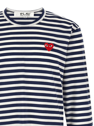 Comme Des Garçons Play Striped Long Sleeve Cotton T-Shirt