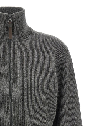 Brunello Cucinelli Ribbed Cashmere Zip Cardigan