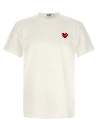 Comme Des Garçons Play White Cotton T-Shirt