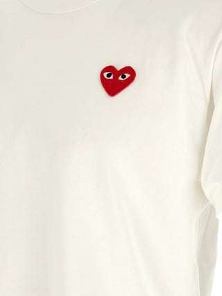 Comme Des Garçons Play White Cotton T-Shirt