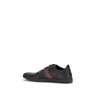 Gucci Black Calf Leather Bos Taurus Low Top Sneakers
