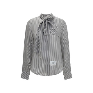 Thom Browne Gray Silk Pattern Shirt