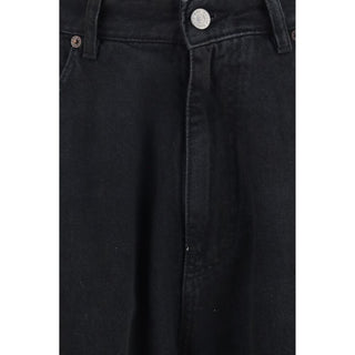 MM6 Black Cotton Relaxed Fit Jeans