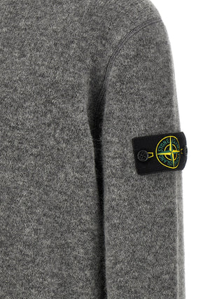 Stone Island Gray Wool Cardigan