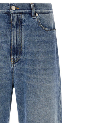 Fendi Blue Cotton Relaxed Fit Jeans