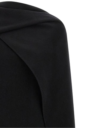 Khaite Black Virgin Wool Midi Dress