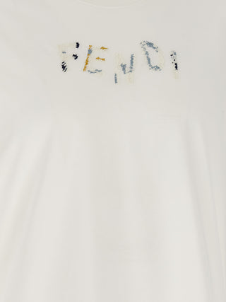 Fendi White Cotton T-Shirt