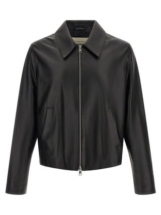 Ami Paris Lamb Leather Zip Jacket