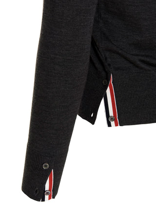 Thom Browne Gray Merino Wool Cardigan