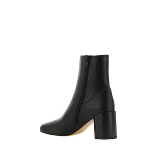 MM6 Maison Margiela Square Toe Leather Ankle Boots