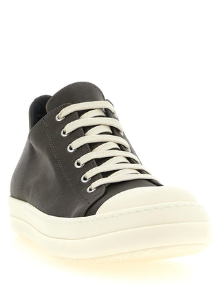 Rick Owens Black Calfskin Low Top Sneakers