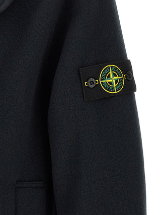 Stone Island Blue Cotton Coat