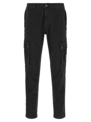 Stone Island Black Cotton Cargo Pants