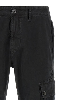 Stone Island Black Cotton Cargo Pants