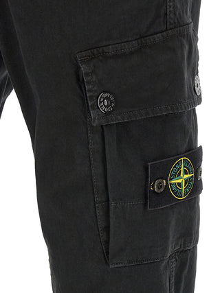 Stone Island Black Cotton Cargo Pants
