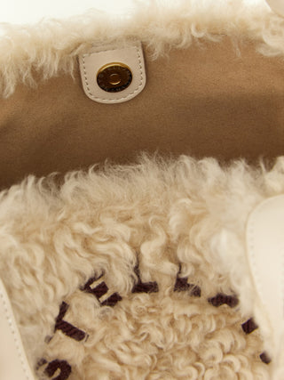 Stella McCartney Logo Shearling-Effect Tote Bag