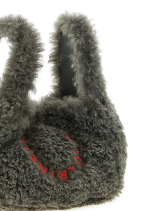Stella McCartney Logo Shearling-Effect Shoulder Bag