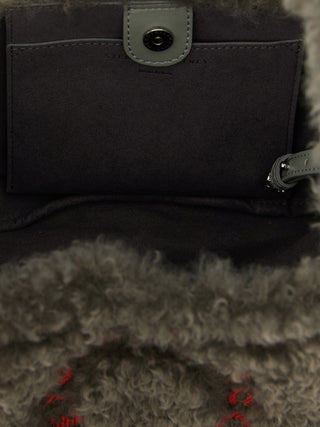 Stella McCartney Logo Shearling-Effect Shoulder Bag
